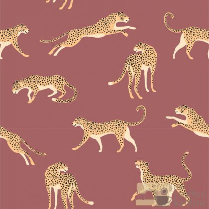 Tricot leopard oud roze nb