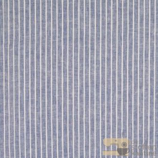 Striped cotton linnen jeansblauw