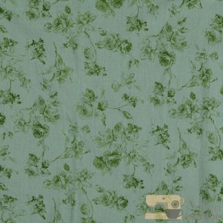 Printed vintage cotton oud groen
