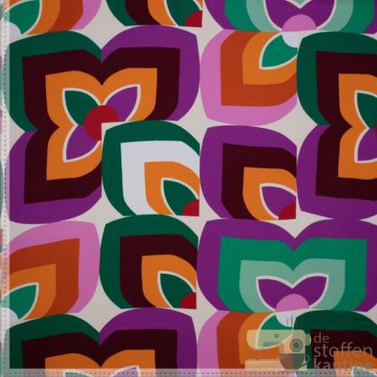 Viscose retro abstract groot paars