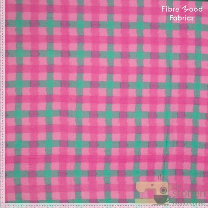 Woven cotton check pink Fibre Mood