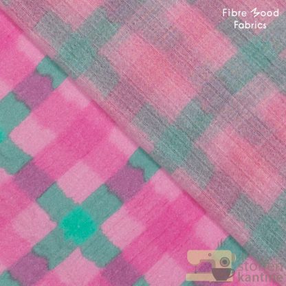Woven cotton check pink Fibre Mood
