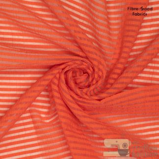 Woven cotton/polyester stripes orange Fibre Mood
