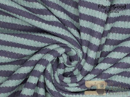 Knit co/pol Y/D stripes green/blue fibre mood 26