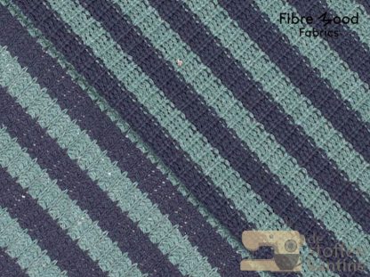 Knit co/pol Y/D stripes green/blue fibre mood 26